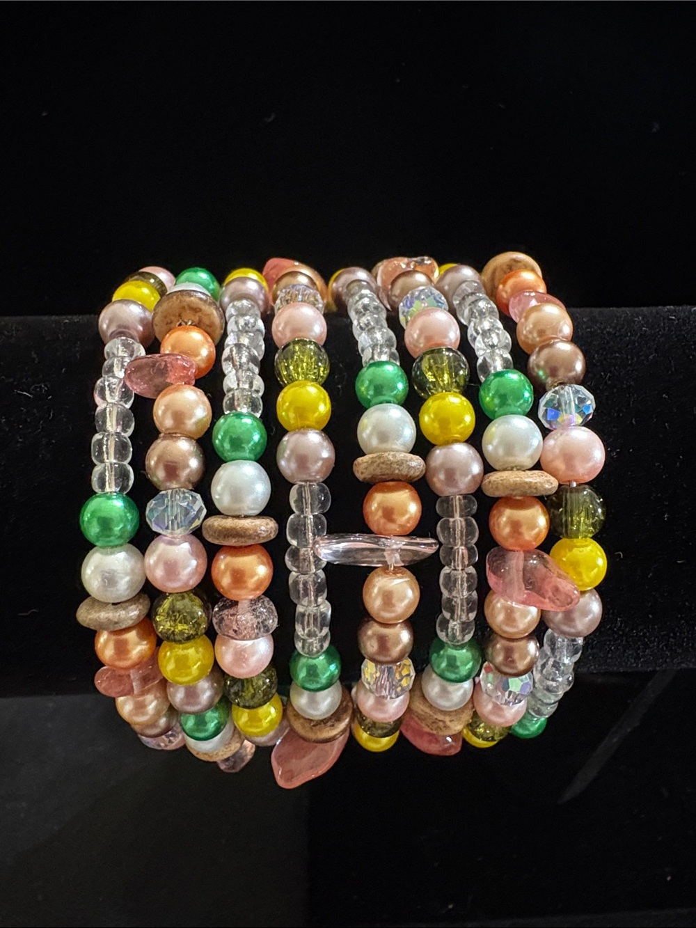 Multi-Color Beaded Wrap Bracelet